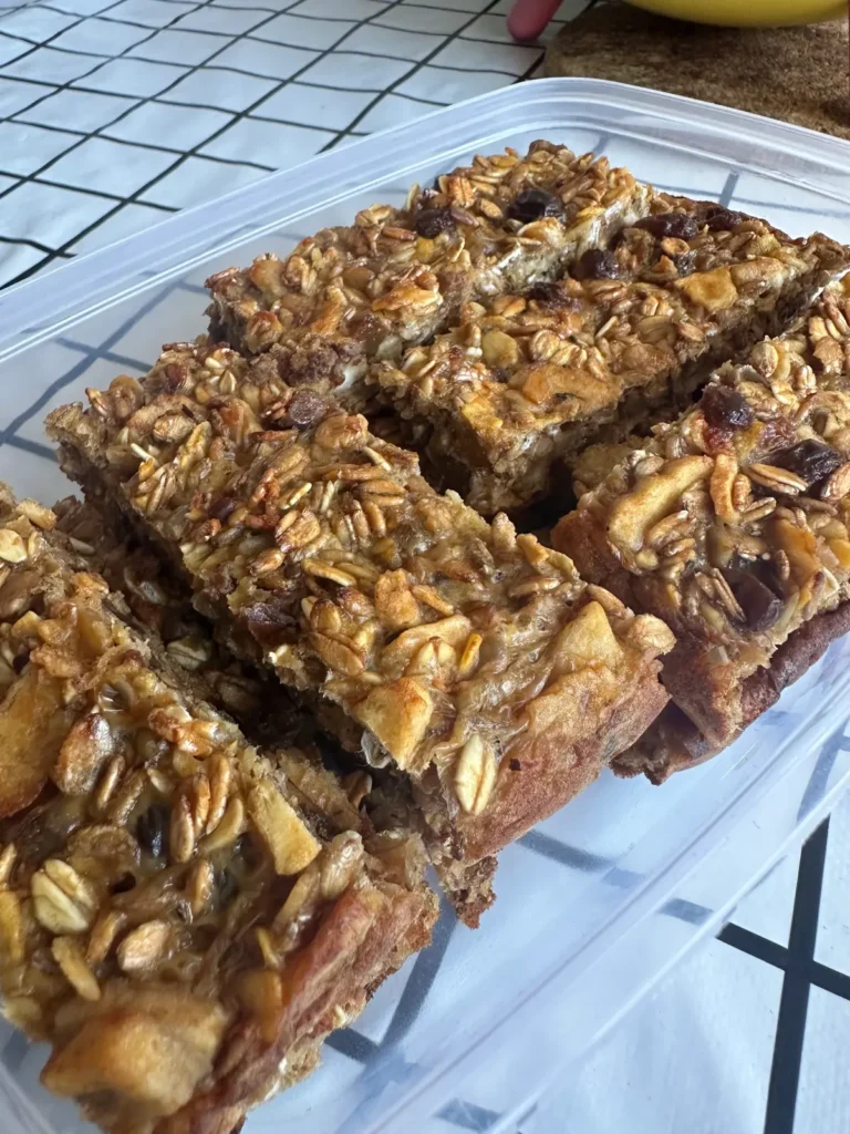 Barritas de avena en una mesa